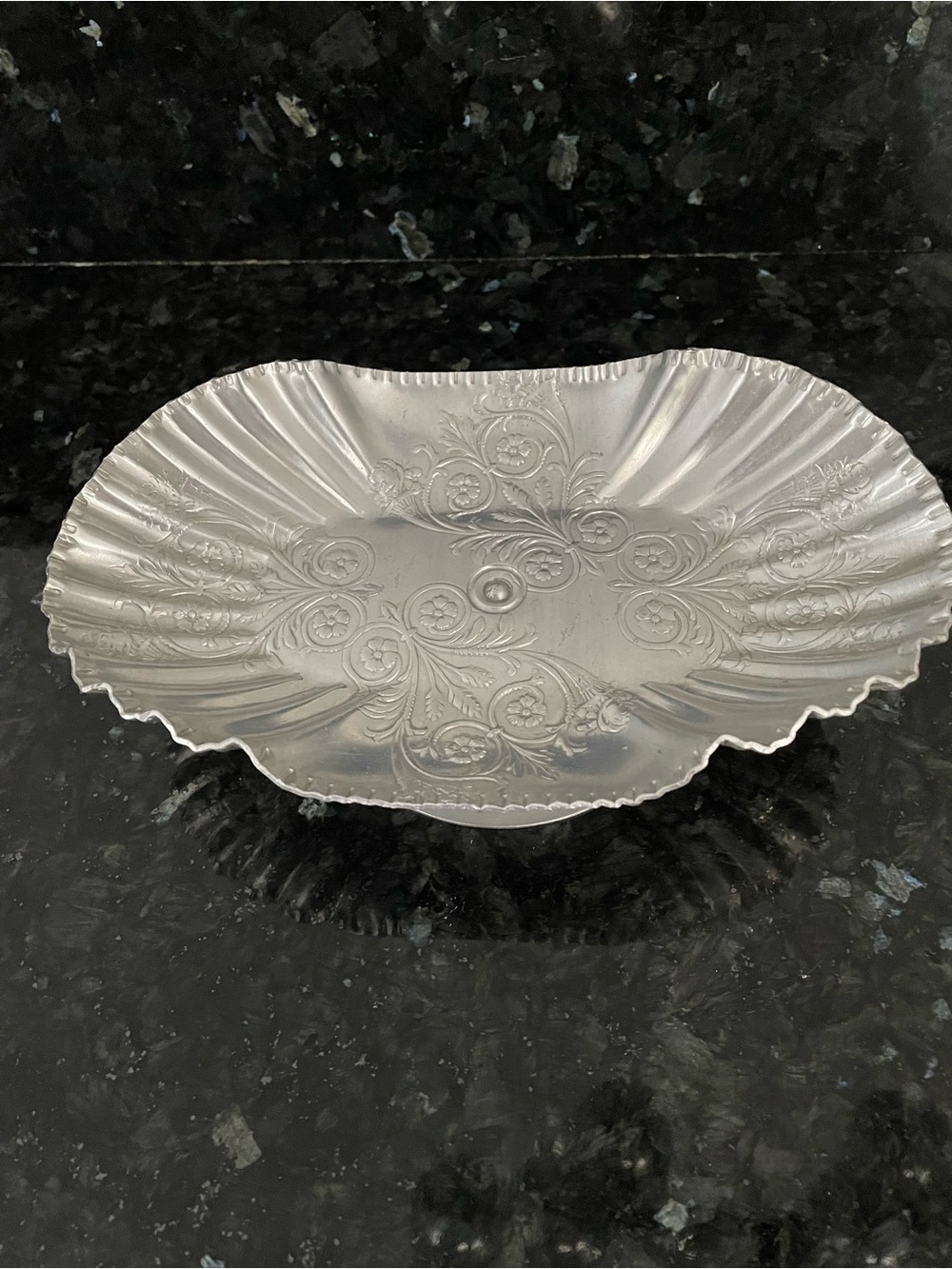 Vintage Hand Wrought Aluminum Petite Serving Dish